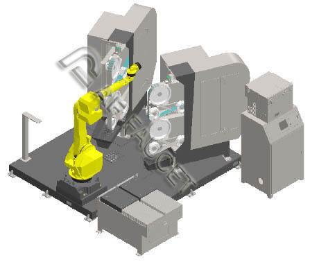 RTAF-AG0204L- Deux stations- Robot de broyage Machine robot broyeur pour le robinet en laiton de grande taille