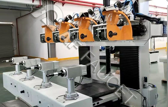 Machine de polissage à mains de robinet en laiton, équipement de polissage automatique de robinet, contrôlé par PROMAX, quatre stations